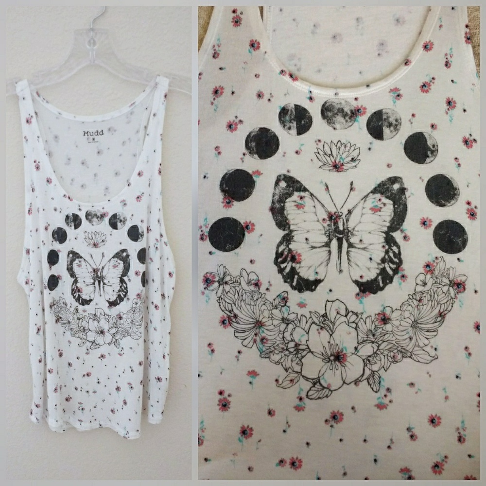 🌟 DONATING 8/1 Butterfly moon phases graphic tank